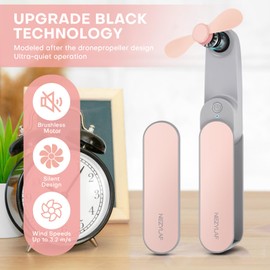 Nezylaf Portable mini handheld Fan, small Rechargeable Personal Fan for 9-15 Hours Runtime, Pocket Design for Travel/Women Essentials/vacation/beach/vacation/airplane/disney