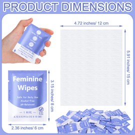 300 Pieces Bulk Feminine Wipes Individually Wrapped,Purple