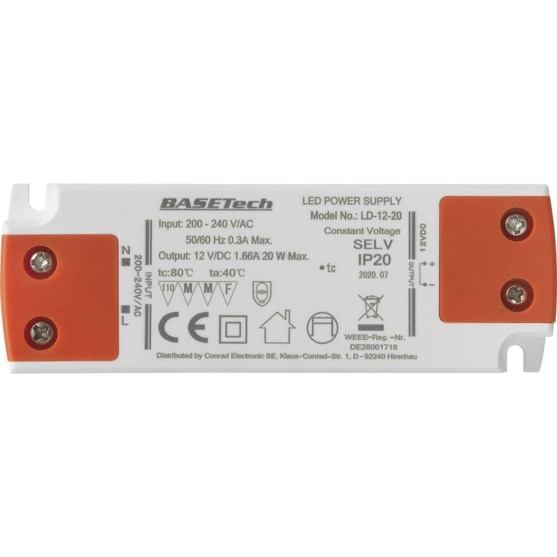 LED Transformer Basetech LD-12-20 BT-2265916