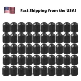 Unbranded 50x Valve Stem Caps Air Black Tire Covers Wheel Car/Truck/Golf Cart/ATV/Bike