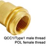 Joywayus Solid Brass QCC1 Nut Propane Gas Fitting with 1/4"