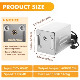 YJINGRUI 15W Rotisserie Motor, 90lb/40KG BBQ Motor, Rotisserie Motor For Grill, Electric Roaster Barbecue Motor (110V AC)