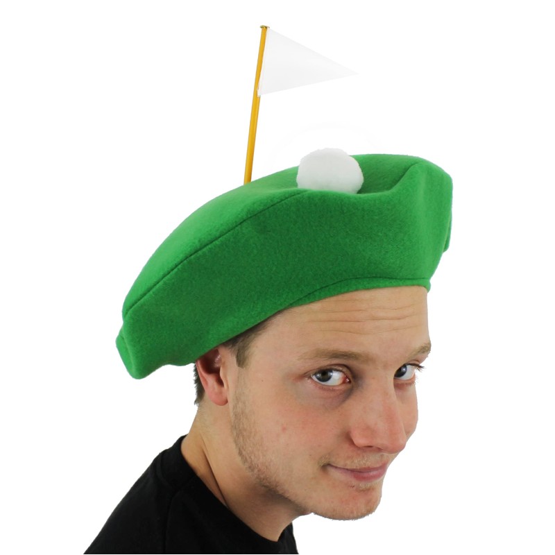 Golf Hat Fancy Dress Accessory Crazy Pub Golf Green Beret