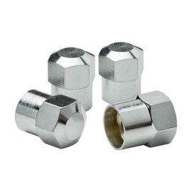 4Pcs Hex Taper Top Aluminum Tires Stem Caps Wheel Air Valve Dust Cover,Silver
