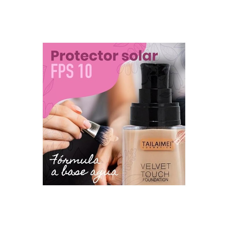 Maquillaje Tailaimei Velvet Touch Cobertura Liquido Base (Tono 4 beige)