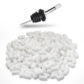 200 PCS Pourers Dust Covers Black Pourer Cap Rubber Caps Olive Oil Liquor Bottle Pour Spout Cover Pour Dispenser Spout Dust Covers (White)