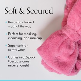 Bliss Women's Microfiber Towel Headband - Spa Headband for Washing Face, Skin Care, Makeup, and Messy Hair Wrap - Preppy Stuff Shower Hair Accessories for Women - 1 count