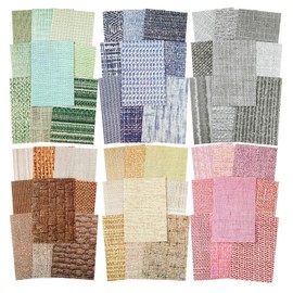 Miyouluna 120 Sheets Textured Craft Paper Set, Assorted Multicolor Fabric-Inspired Patterns for Scrapbooking, Journaling, Planner Supplies, and Card Decoration (3.2 x 4.9 in)
