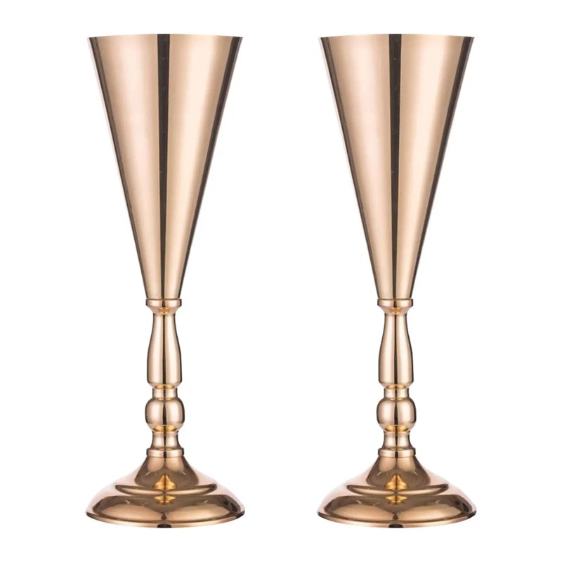 14 Tall Golden Metal Tabletop Vase Wedding Flower Display Stand
