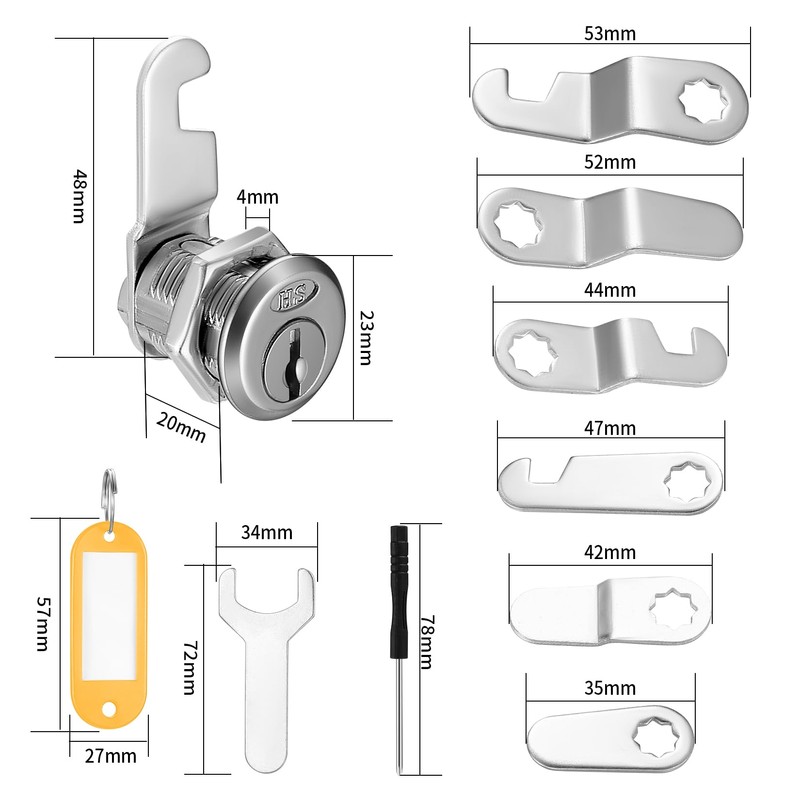 3 Pcs Letterbox Locks, 20mm Mailbox Locks, Cabinet Locks, Post