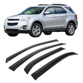 IKON MOTORSPORTS Window Visors Compatible with 2010-2017 Chevy Equinox, Dark Smoke Acrylic Wind Sun Rain Vent Guards 4PC