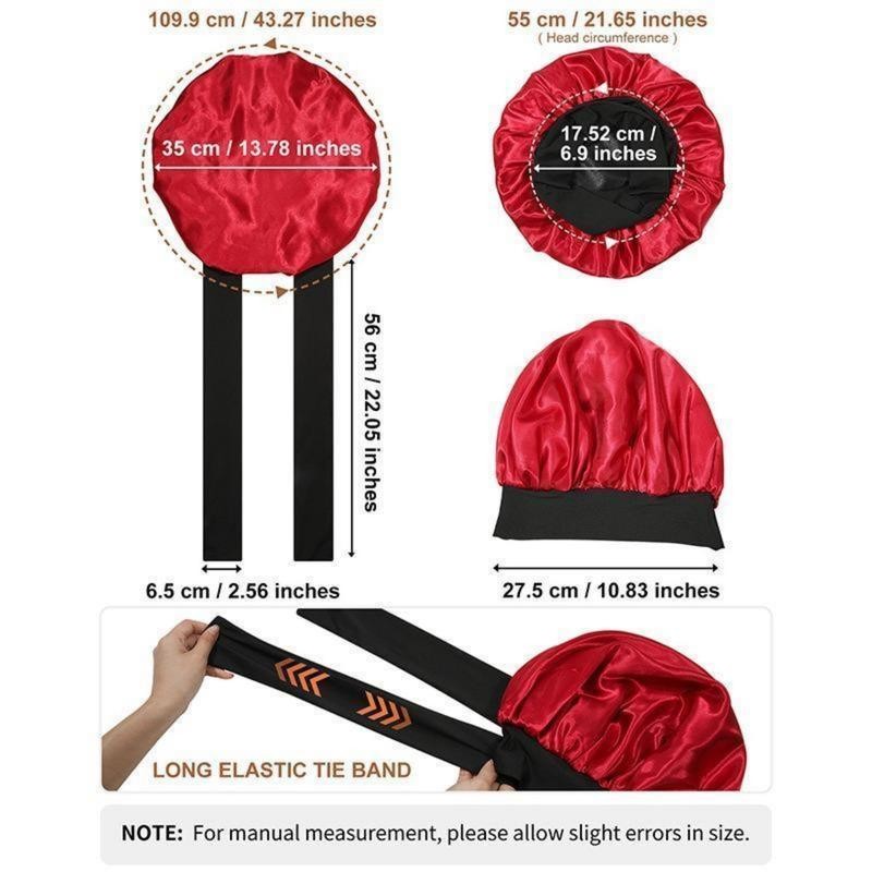 AWAYTR Satin Bonnet Silk Like Bonnets for Sleeping Sleep Cap