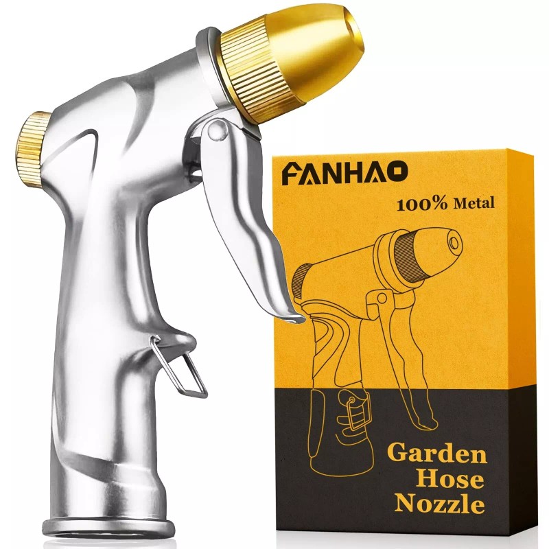 FANHAO Upgraded Garden Hose Nozzle Sprayer, 100% Heavy Duty Metal