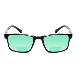 Calabria Polarized BiFocal Reading Sunglasses +2.50 Black/Green Mirror Men Women Trendy Bi-Focal Sun Glasses Readers Fashion