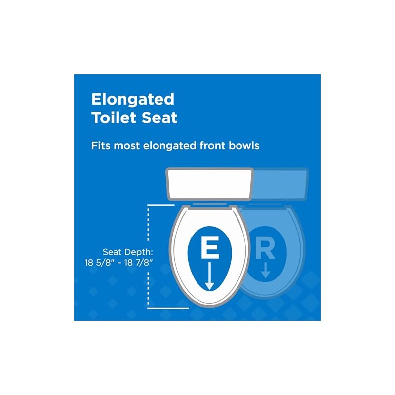 Gerber Elongated Toilet Seat with Cover, Soft Close, No Slam,