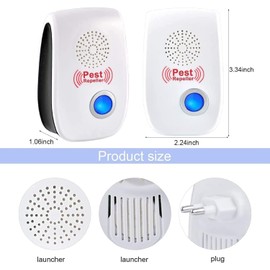 Repellente Ultrasonico Antiroditori insetti, 6 pz Ultrasuoni Anti Zanzara Ultrasuoni Mouse e Ratti Interni Repellente Elettronica Insetti per topi, Ratti Formiche Ragni Zanzare