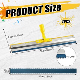 1 Pack 22" Notched Squeegee for Epoxy with 5mm Serrated Blade for Self Leveling Cement Urethane Epoxy Floor Tools