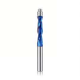 Spiral Flush Trim Router Bit 1/4 Inch Shank, CNC Router Bits for Wood, Carbide End Mills for Milling, Compact Routers(1/4" Dia*1-1/8" CL*1/4Shank Up Cut)