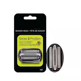 32B Shaver Head Replacement for Braun Series 3, Foil & Cutter Cassette Compatible with Braun Models 3000s, 3010s, 3020s, 3030s, 3040s, 3050cc, 3070cc, 3080s, 3090cc, 320, 330, 340, 350cc - Black