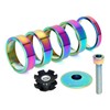 JMFahrrad Bicycle Headset Spacers 1-1/8 inch Rainbow Anodized