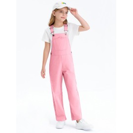 Haloumoning Girls Boys Overalls Adjustable Strap Loose Fit Jumpsuits Casual Bib Overalls 5-14 Years