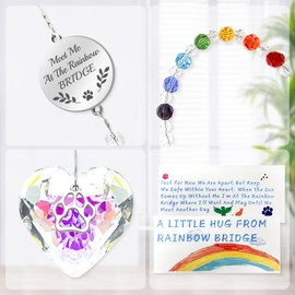 Teeloray Crystal Suncatcher Pet Memorial Gift, Rainbow Prism Window Decorative Black Gift Box