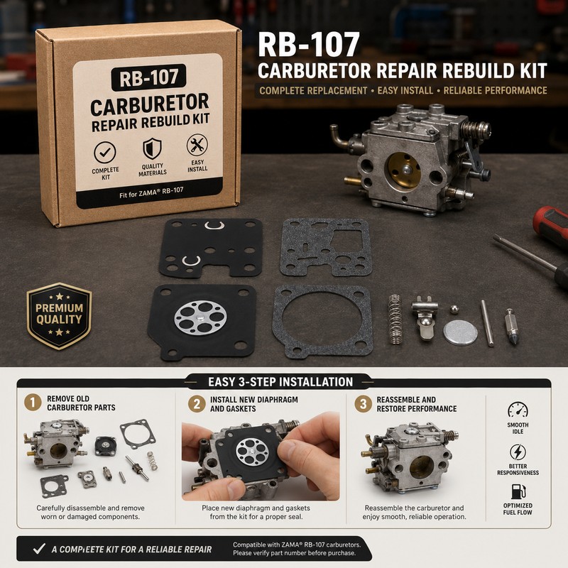 RB-107 Carburetor Rebuild Kit for Echo Trimmers – Gasket &