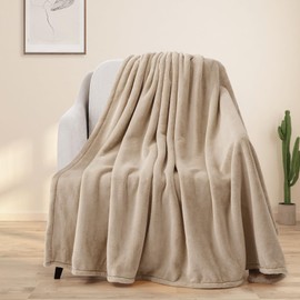 BEAUTEX Coperta in pile per divano o letto, morbida coperta in peluche pelosa, lussuosa, super comoda e confortevole, per tutte le stagioni (avorio, 127 x 152,4 cm)