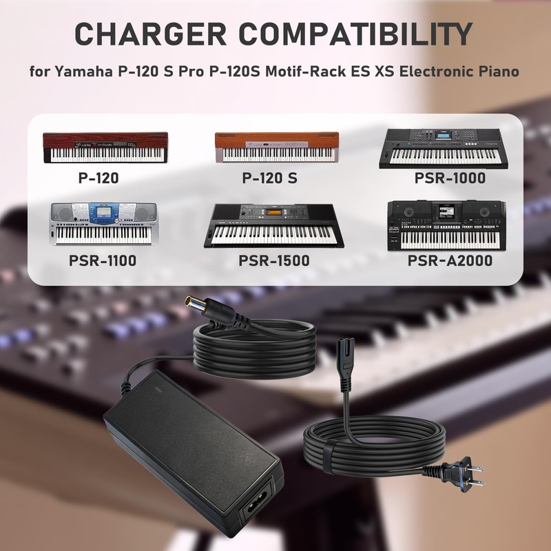 SMSZQR 16V Power Adapter for Yamaha Keyboard Power Cord