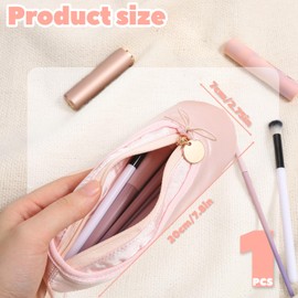 Ballet Shoe Pink Makeup Bag, Portable Cute Travel Makeup Pouches, Ballerina Slipper Makeu Pouch Bag, Small Cosmetic Bags for Purse, Mini Bow Cosmetic Brush Organizer Dance Recital Gifts for Dancer