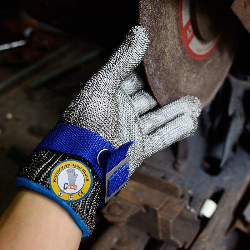 CPTDCL 316L Stainless Steel Mesh Cut Resistant Gloves Kitchen Butcher