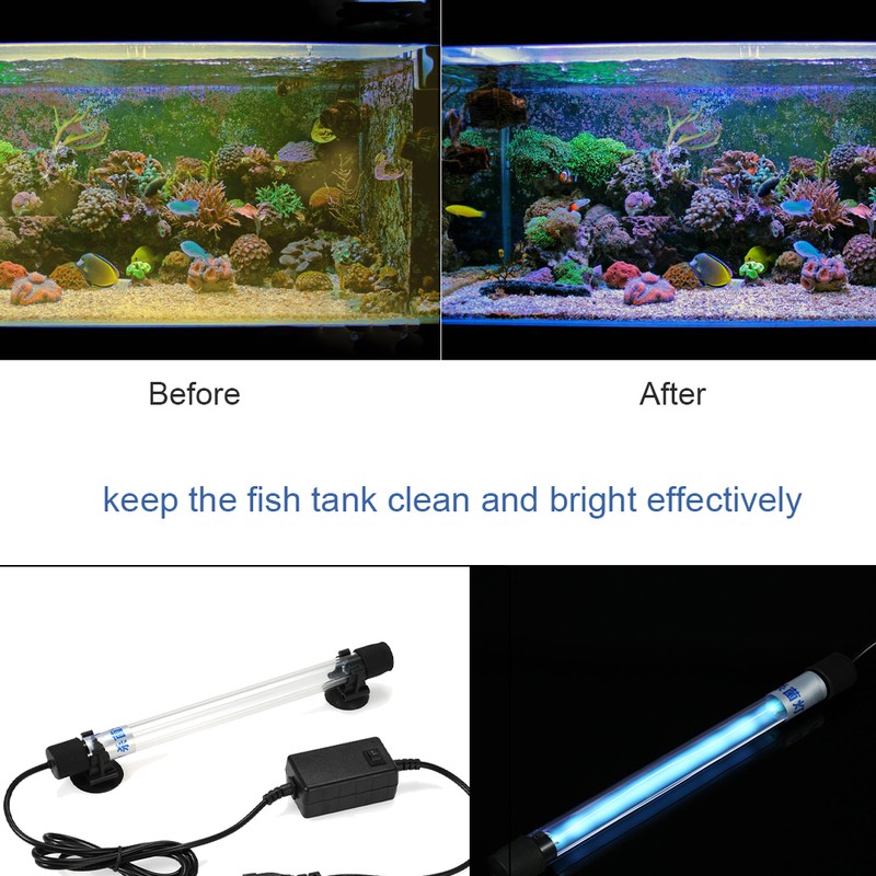 13W UV Light Sterilization Lamp Submersible Ultraviolet Sterilizer Water Disinfection