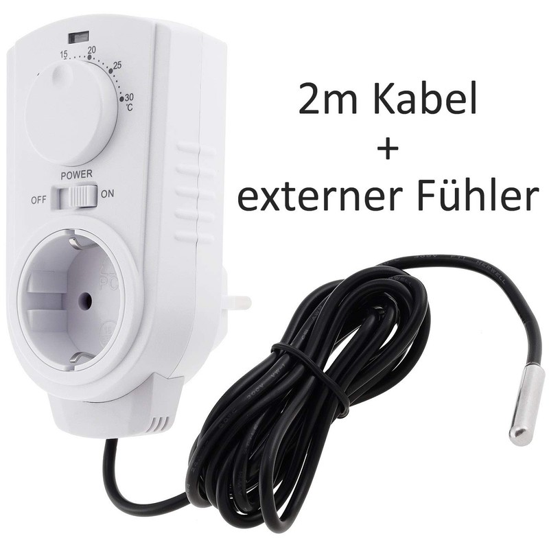 Socket Thermostat, Max. 3500 W, On/Off/Auto, 230 V for Heating