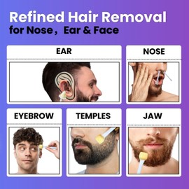 Waxfans Nose and Ear Hair Removal Kit for Men and Women - 200g Wax for 20 Uses, Long-lasting for 4 Weeks (Purple&Blue)