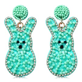 MOLOCH Easter Earrings for Women Beaded Bunny Drop Dangle Earrings Cute Easter Jewelry Holiday Party Carnival Gifts