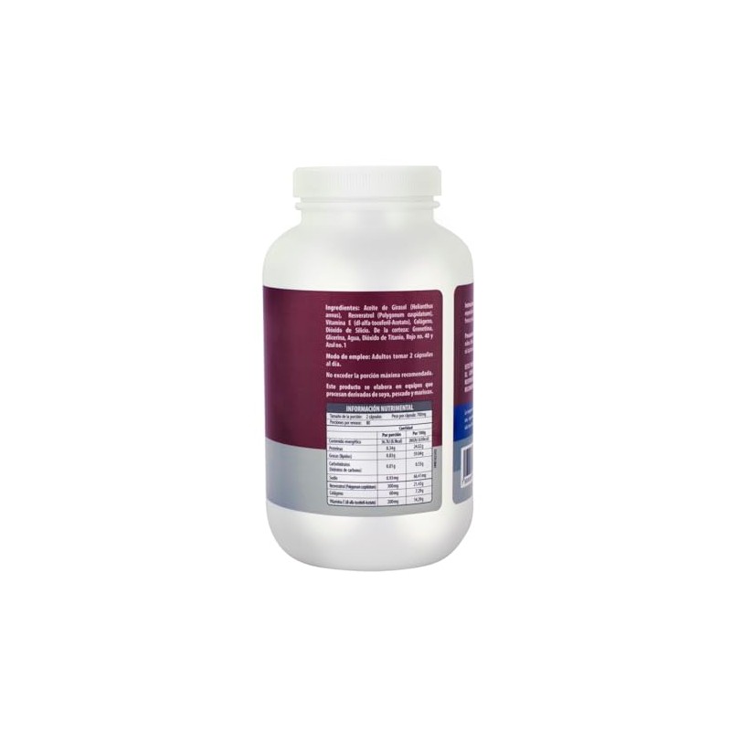 Resveratrol Vitamina Colageno Hidrolizado Capsulas Softgels 700 Suplemento Antioxidante Naturagel