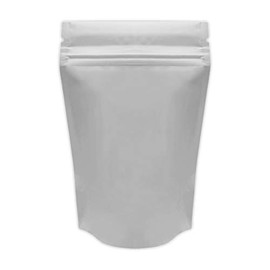 100PCS Resealable Smell Proof Stand Up and Flat Bags Aluminum Foil Pouch Bag 4 x 6 and 6 X 9 Inches Reclosable Mylar Ziplock Bag Food Storage Grip Seal Wrap (White Stand UP, 6X9 Inch)