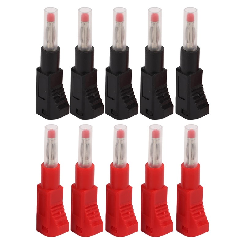 Banana Plugs, 10pcs Black and Red Stackable Banana Plugs Insulated