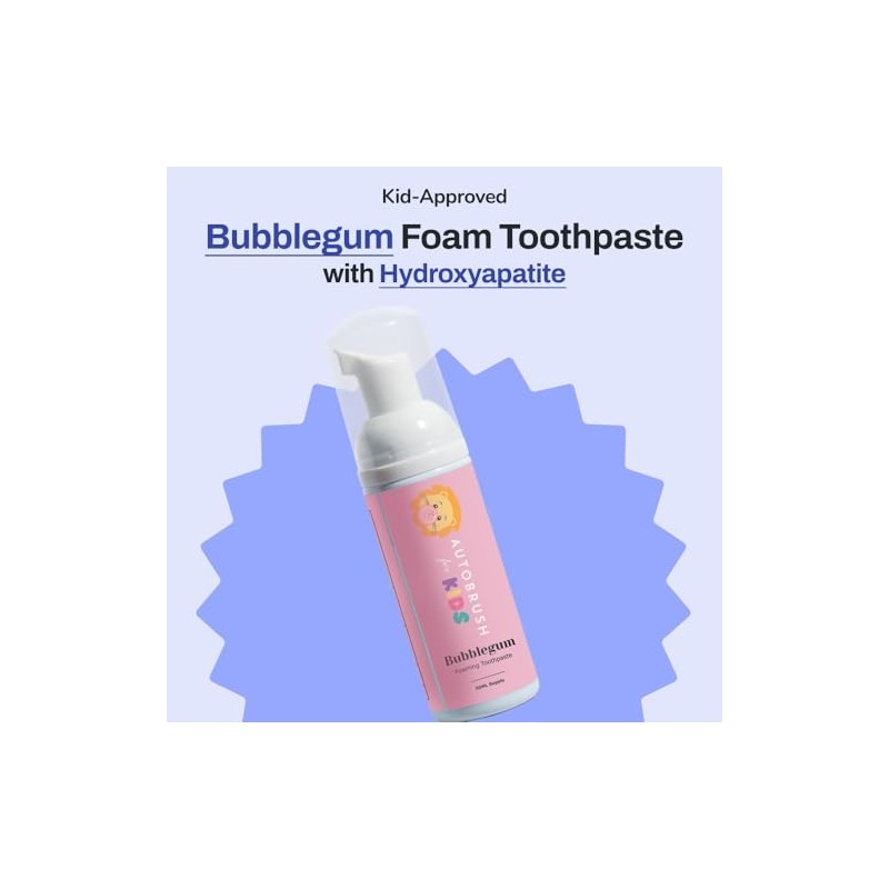 AutoBrush Foaming Kids Bubblegum Pasta dental – Sin fluoruro –