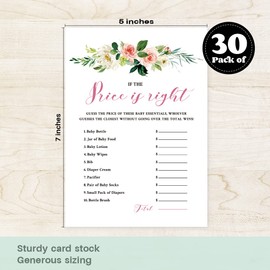 kdxpbpz Baby Shower Games Price is Right, Floral Baby Shower Games Card, Gender Reveal Party Supplies, Baby Shower Party Supplies, Guess The Price - Set of 30