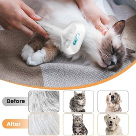 Cat Steam Brush 3 in 1 Cat Brush with Steam and Release Button for Indoor Pets Dogs Hair Removal Shedding