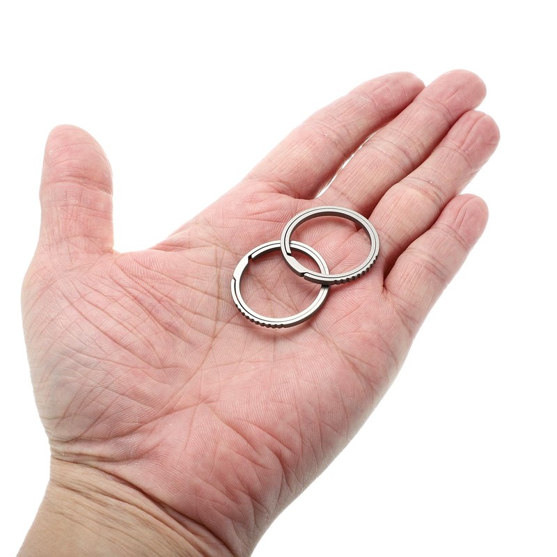 sourcing map Titanium Keychain Rings, 5 Pcs 0.75-inch Split Side
