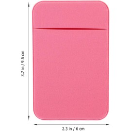 Estuche para Tarjetas 2 Fundas Adhesivas para Teléfono, Tarjetero Trasero Elástico Rosa, Bolsillo Ultrafino para Tarjetas de Crédito y Carné, Uso Diario y Transporte Público