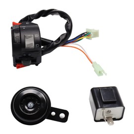 MotoParAcc Universal Turn Signal Light Switch Flasher Relay Horn Replacement Kit for ATV UTV Motorcycle Yamaha Honda Suzuki KTM Dirt Bike