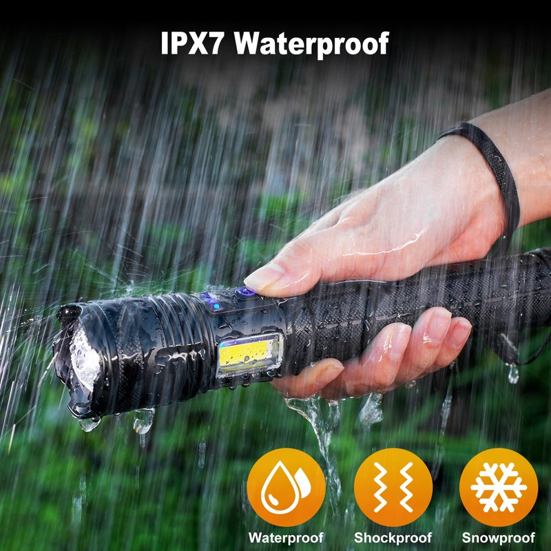 MILAOSHU Rechargeable Flashlights 990000 High Lumen, 5000 ɱAh ΒATTERY LED