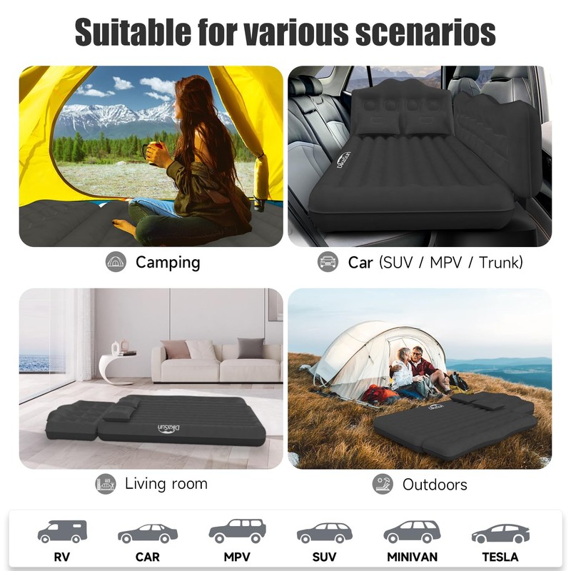 DikaSun Car Air Mattress, Inflatable SUV Truck Camping Mattress for