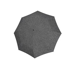 reisenthel Umbrella Pocket Duomatic - Compact Pocket Umbrella Made from Recycled PET Bottles - With Large Push Button and Ergonomic Handle Design, silver, UMBRELLA