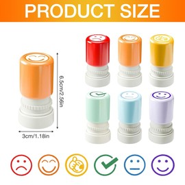 AVCXEC 6 Pieces Stamps Teacher Stamp, Self-Inking Stamp, Cute Cartoon Motivational Stamp, Teacher Stamp Primary School for Children, Stamp School
