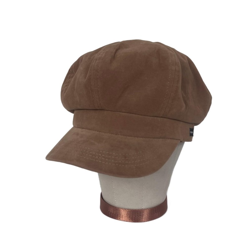CRAGGI Baker Boy Newsboy Cap Camel Brown Velvet Women's Hat,