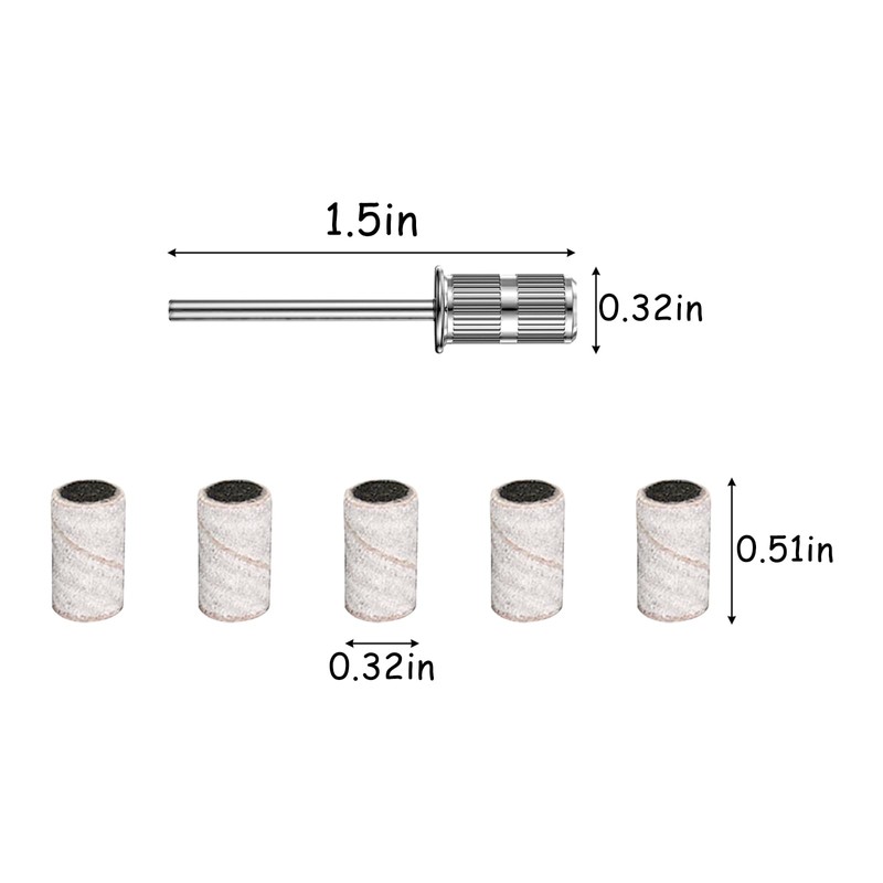 100 Pcs Sanding Bands for Nail Drill, 240 Grit Nail